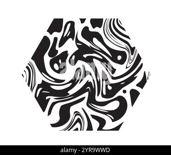 Psychedelic trippy figures. Abstract minimalistic creativity and art. Back to 80s and 90s. Modern hexagon patterns and ornaments. Linear vector Stock Vector