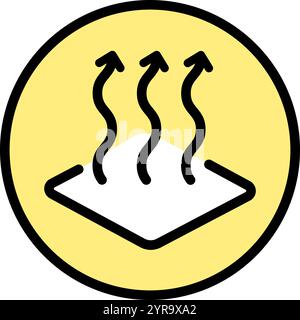 Heated floor color icon. House heating related icon and simple vector. HVAC system sign. Concept for your logo web mobile app UI design Stock Vector