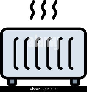 Electric convector heating icon. Home Heating Icon. Hvac system color sign. Simple concept for your logo web mobile app UI design. Vector outline illu Stock Vector
