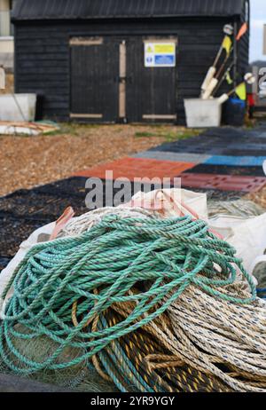 Old Fishing Ropes and Fishing Nets Stock Photo - Alamy