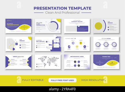 Professional and corporate PowerPoint presentation slide template design Stock Vector