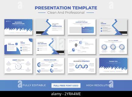 Professional and corporate PowerPoint presentation slide template design Stock Vector