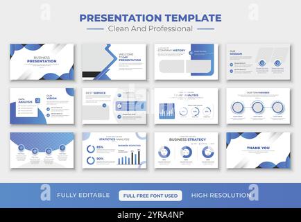 Professional and corporate PowerPoint presentation slide template design Stock Vector