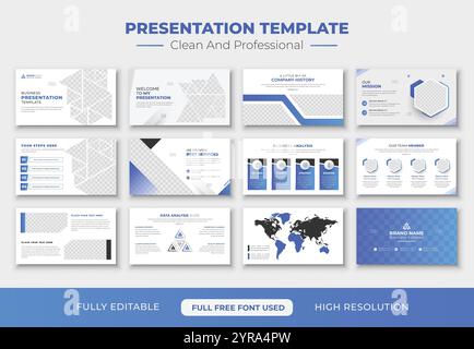 Professional and corporate PowerPoint presentation slide template design Stock Vector