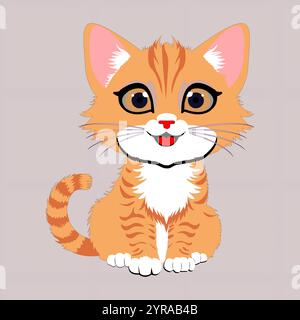 Cute kitten vector illustration Stock Vector