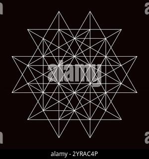 Metatron's Cube geometric pattern Stock Vector