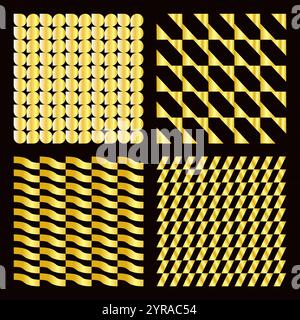 Golden Illusions A Modern Collection of Luxe Geometric Patterns. Stock Vector