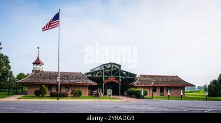 The National Toy Train Museum, in Strasburg, Pennsylvania is focused on creating an interactive display of toy trains. Its collection dates from the e Stock Photo