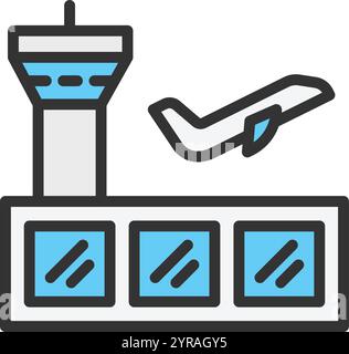 Airport icon vector image. Suitable for mobile application web application and print media. Stock Vector