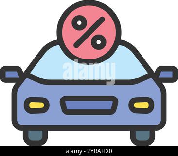 Auto Loan icon vector image. Suitable for mobile application web application and print media. Stock Vector