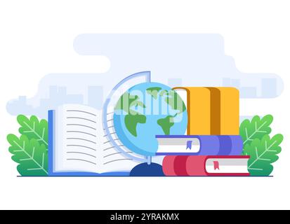 Education concept flat illustration vector template for landing page, web banner, infographic, ui, mobile apps, social media Stock Vector