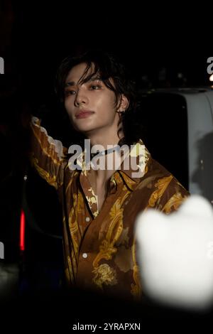 K-Pop Idol Hwang Hyunjin of Stray Kids attends the Versace 2025 Spring