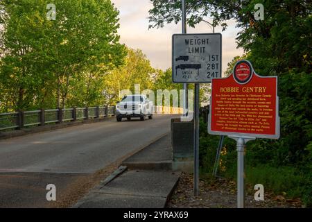 Bobbie Gentry information plaque on the Mississippi country music trail Stock Photo