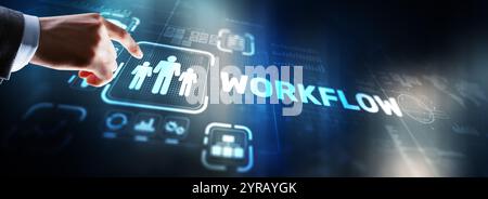 Workflow Repeatability Systematization Business Process. Business Technology Internet Stock Photo
