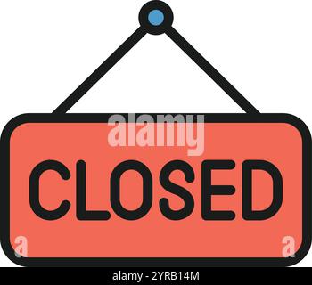 Closed Sign icon vector image. Suitable for mobile application web application and print media. Stock Vector