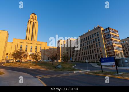 Montreal, Quebec, Canada - Aug 31 2021 : View of University of Montreal (Université de Montréal) main campus. Stock Photo