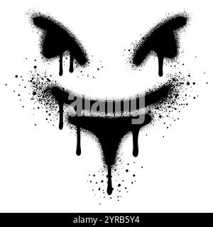 Face Spray Painted Graffiti isolated on white background. vector ...