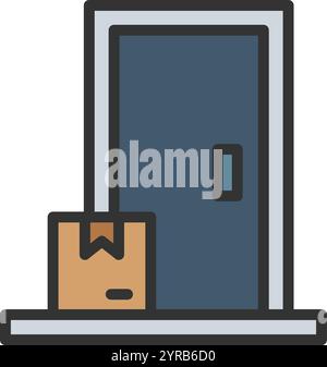 Door Delivery icon vector image. Suitable for mobile application web application and print media. Stock Vector