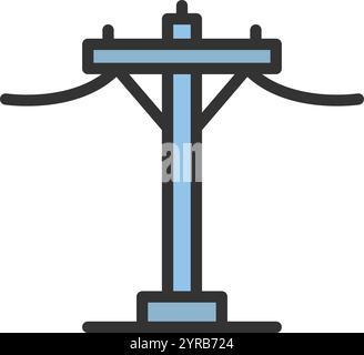Electric Pole icon vector image. Suitable for mobile application web application and print media. Stock Vector