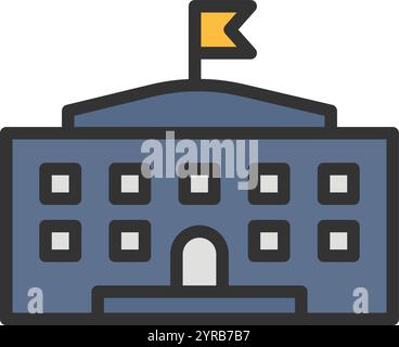 Embassy icon vector image. Suitable for mobile application web application and print media. Stock Vector