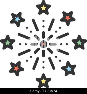 Fireworks icon vector image. Suitable for mobile application web application and print media. Stock Vector
