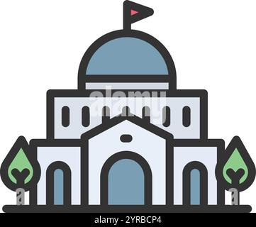 Government Building icon vector image. Suitable for mobile application web application and print media. Stock Vector