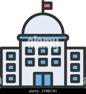 Government icon vector image. Suitable for mobile application web application and print media. Stock Vector