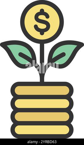 Growth Investing icon vector image. Suitable for mobile application web application and print media. Stock Vector