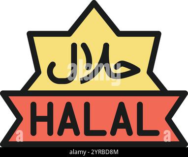 Halal icon vector image. Suitable for mobile application web application and print media. Stock Vector