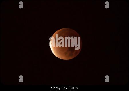 NOVEMBER 2021, Ojai, CA., USA - partial lunar eclipse November 18 & 19, 2021, Ojai California Stock Photo