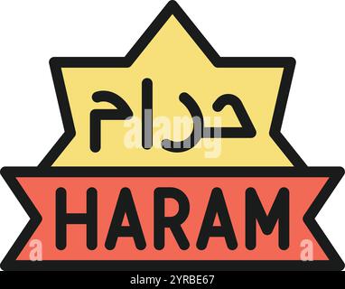 Haram icon vector image. Suitable for mobile application web application and print media. Stock Vector