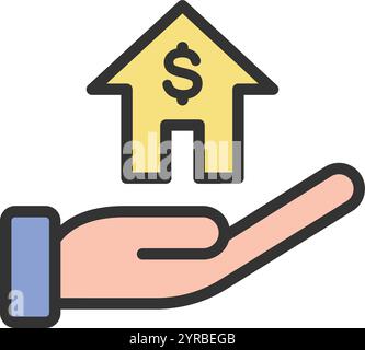 Home Loan icon vector image. Suitable for mobile application web application and print media. Stock Vector