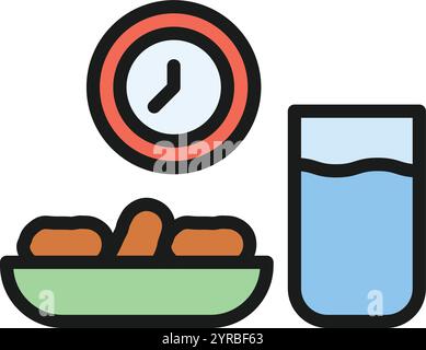 Iftar icon vector image. Suitable for mobile application web application and print media. Stock Vector