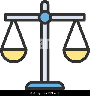 Justice Scale icon vector image. Suitable for mobile application web application and print media. Stock Vector