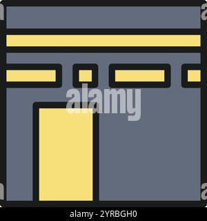 Kaaba icon vector image. Suitable for mobile application web application and print media. Stock Vector
