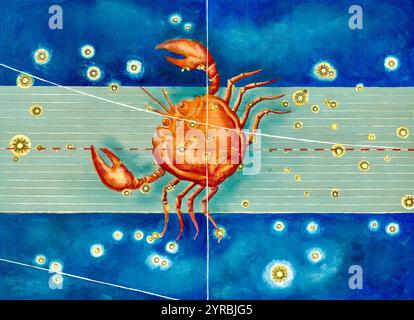 Johann Bayer - Cancer the Crab -  Uranometria -1600's Stock Photo