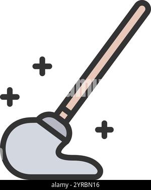 Mop icon vector image. Suitable for mobile application web application and print media. Stock Vector