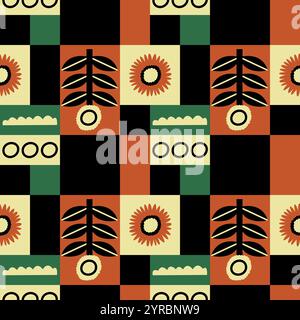 Abstract seamless pattern. Modern style graphic. Perfect for a social media post, poster, cover, fabric, etc. Stock Vector