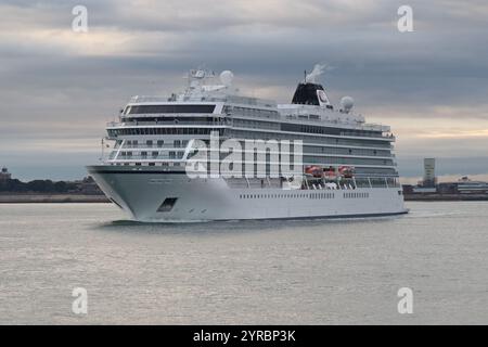 The Norwegian flagged passenger cruise ship MS VIKING SATURN making an ...