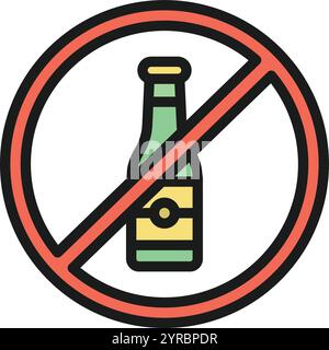 No Alcohol icon vector image. Suitable for mobile application web application and print media. Stock Vector