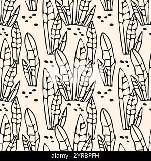 Seamless pattern with algae. Decorative seamless natural ornament. Stock Vector