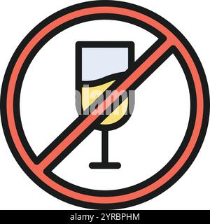 No Drink icon vector image. Suitable for mobile application web application and print media. Stock Vector