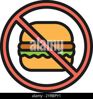No Food icon vector image. Suitable for mobile application web application and print media. Stock Vector