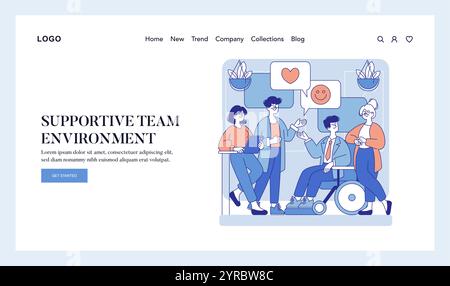 Supportive Colleag Supportive Team Environment concept. Colleagues collaborating in a ...