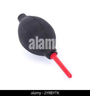 Rubber air blower isolated on white background, use for clean camera from dust Stock Photo