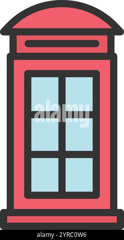 Phone Booth icon vector image. Suitable for mobile application web application and print media. Stock Vector