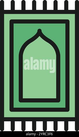 Prayer Mat icon vector image. Suitable for mobile application web application and print media. Stock Vector