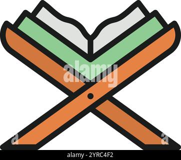 Quran icon vector image. Suitable for mobile application web application and print media. Stock Vector