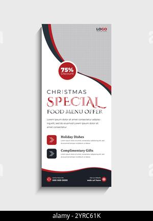 Food Menu standee roll up banner template design Stock Vector