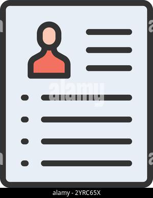 Resume icon vector image. Suitable for mobile application web application and print media. Stock Vector
